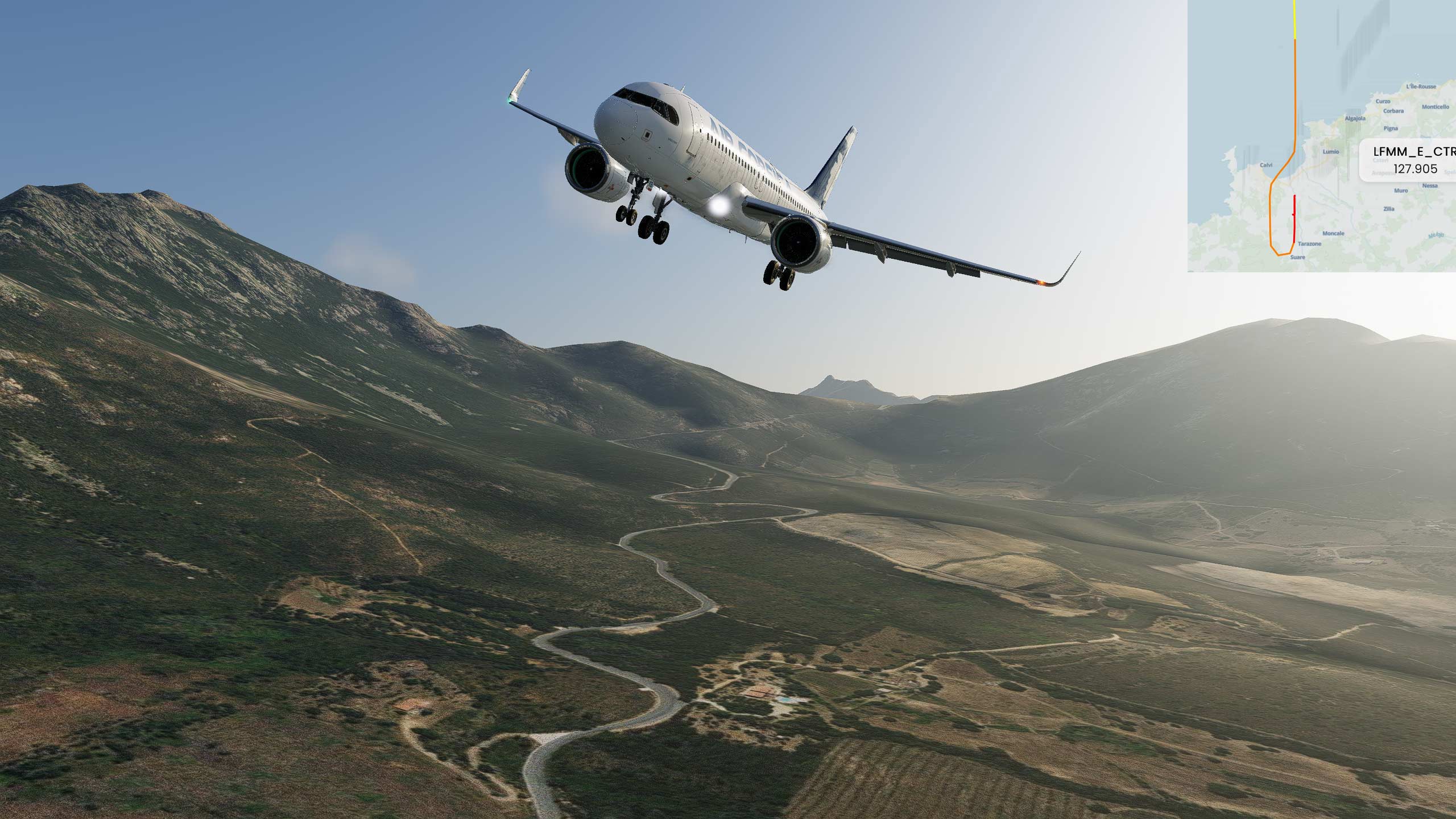 Approche piste 36 à Calvi